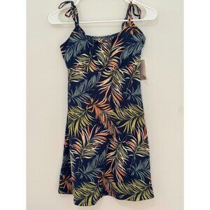 Tropical Leaf Print Dress Sleeveless, NWT, Small